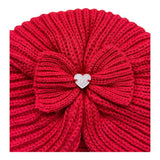 MINI BANDA cappello tinta unita con fiocco Rosso per Neonata 3A368 ROSSO MINI BANDA 