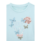 Guess T-Shirt Girocollo Tinta Unita con Logo per Neonata A5RI03K6YW4XX VERDE ACQUA GUESS 