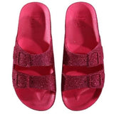 Cacatoes Ciabatta Tinta Unita Con Glitter Fuxia Per Bambina