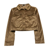 JANICE camicia manica lunga tinta unita in velluto Marrone per Bambina JN073R MARRONE JANICE 