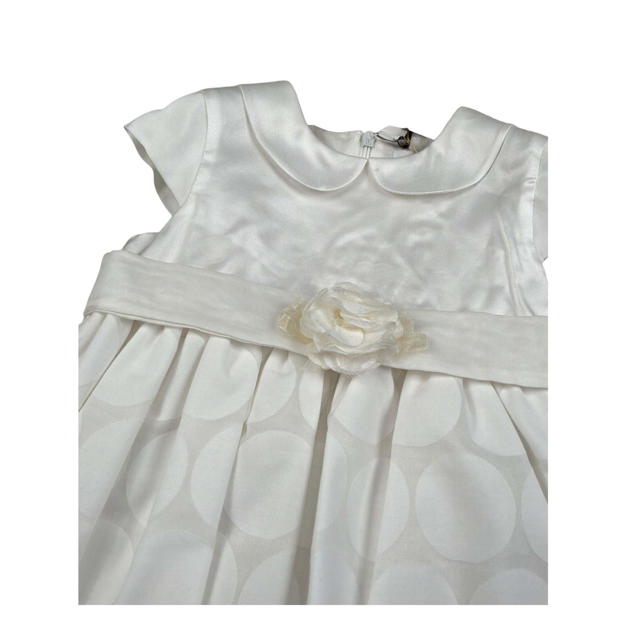 Chicchi Volanti Abito Mezza Manica Tinta Unita per Bambina CTW06 BIANCO CHICCHI VOLANTI 