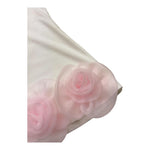 U+È Abito Tinta Unita Giromanica con Applicazioni per Bambina UE1825 BIANCO U+è 