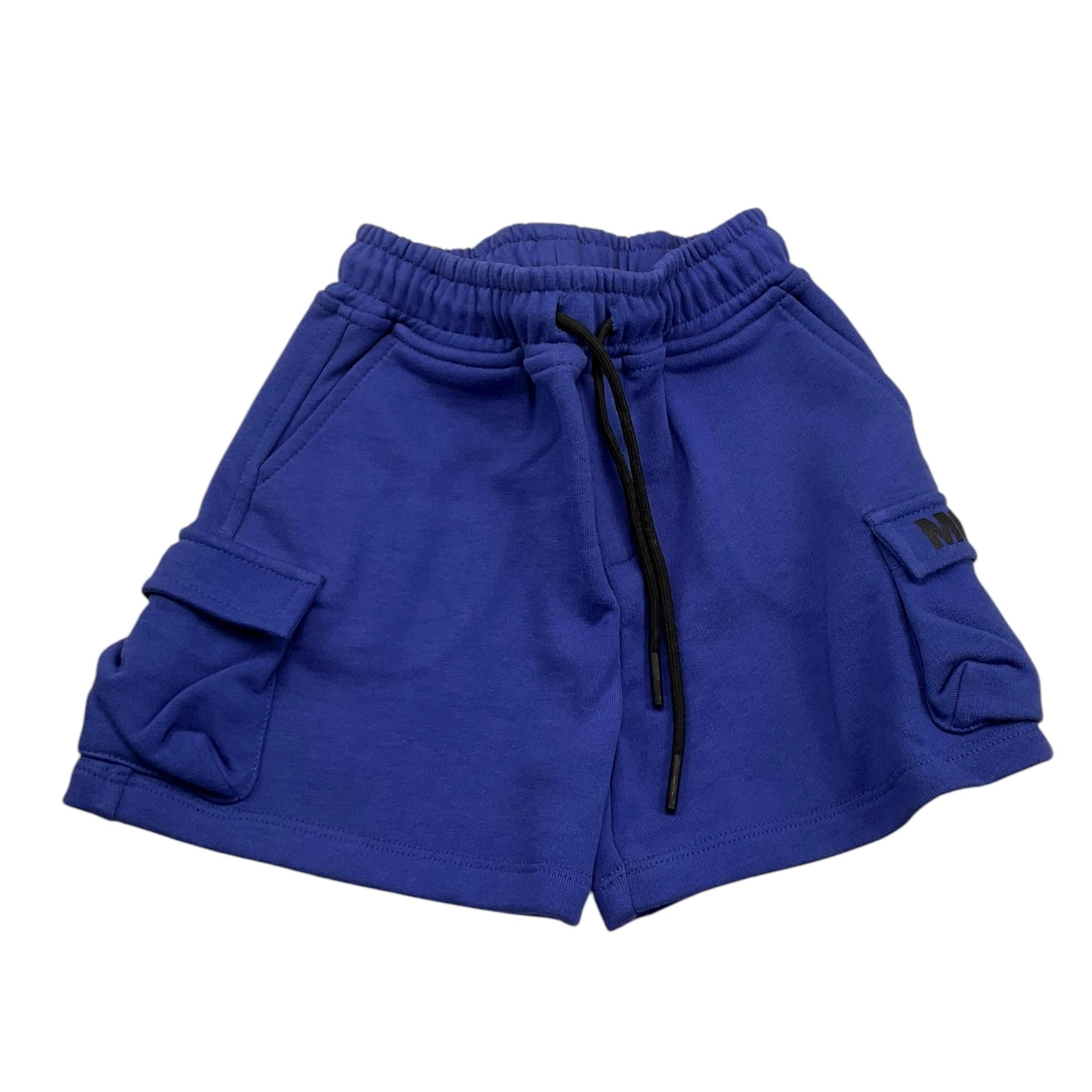 Mousse Bermuda Tinta Unita con Logo per Neonato MKBC6 BLU MOUSSE 