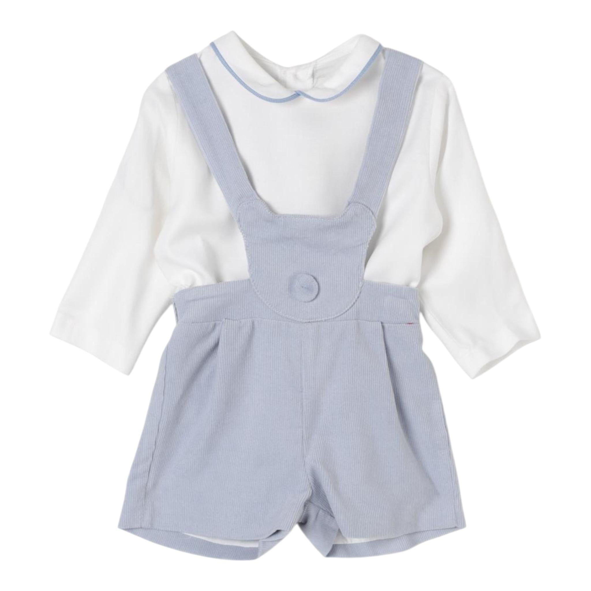 LA STUPENDERIA completo 2pz salopette-body bicolore Bianco/azzurro per Neonato TBCT07 BIANCO/AZZURRO LA STUPENDERIA 