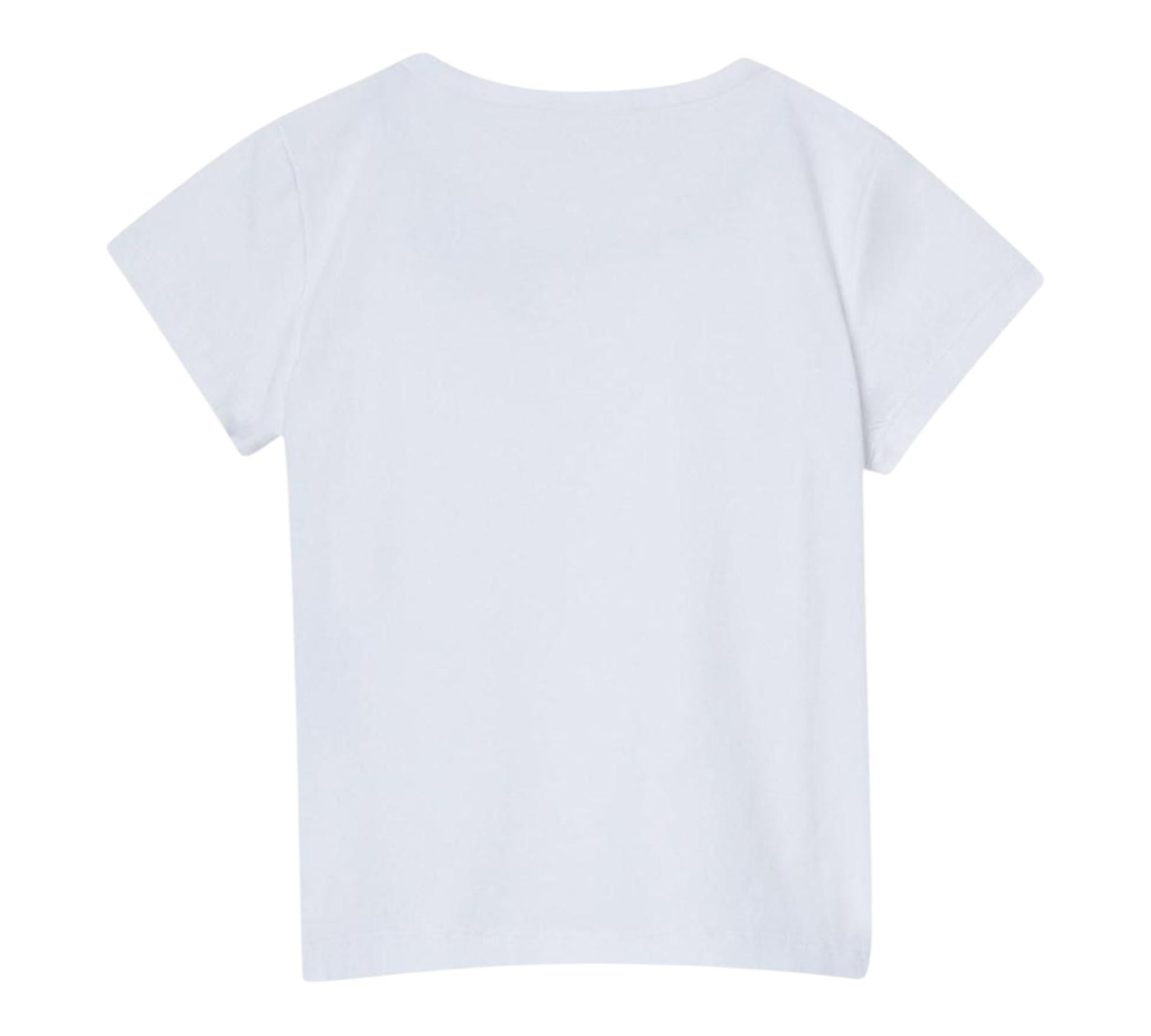 Liu Jo T-Shirt Girocollo Tinta Unita con Brillantini per Bambina KA5040 BIANCO LIU JO 