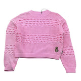 Moschino Maglia Tinta Unita Traforata per Bambina HDW02F ROSA MOSCHINO 