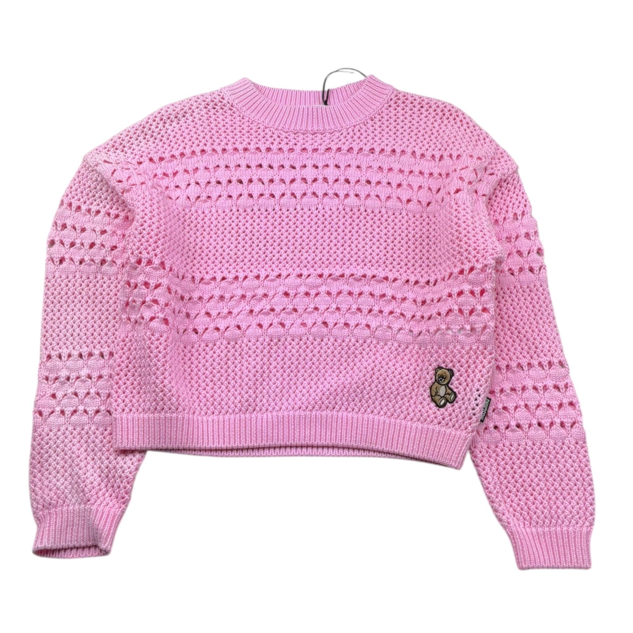 Moschino Maglia Tinta Unita Traforata per Bambina HDW02F ROSA MOSCHINO 