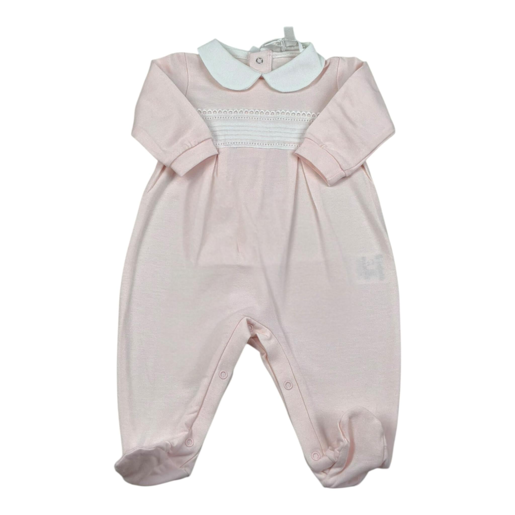Lalalu' Tutina Tinta Unita con Colletto per Neonata TJL010P ROSA LALALU' 