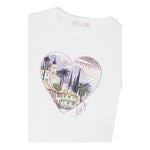 Liu Jo T-Shirt Girocollo Tinta Unita con Stampa E Brillantini per Neonata KA5093XX BIANCO LIU JO 