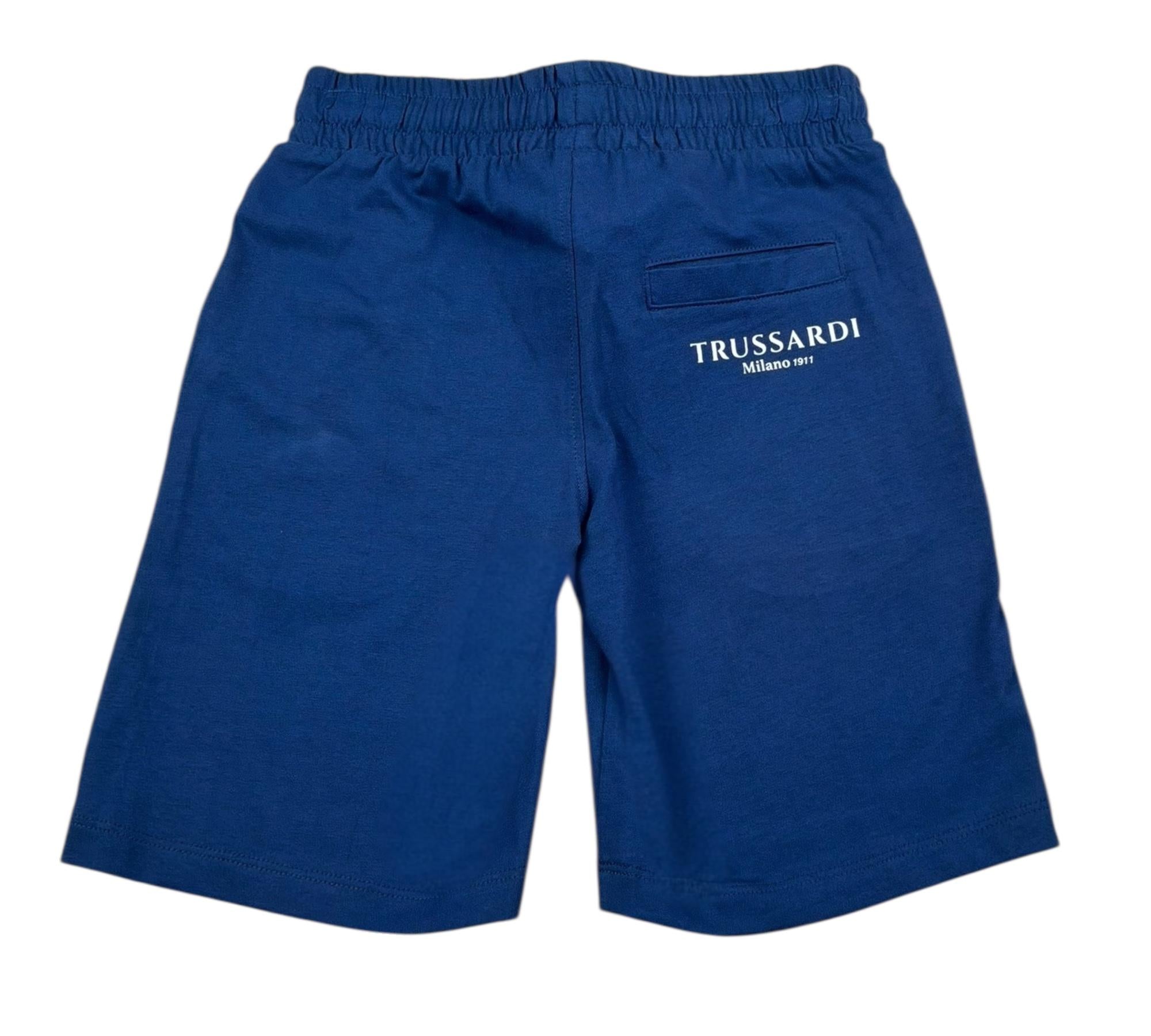 Trussardi Bermuda Tinta Unita con Elastico In Vita per Bambino TBP26008BE BLU TRUSSARDI 