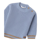 MINI BANDA maglia tinta unita con profili in contrasto Azzurro per Neonato 3A669XX AZZURRO MINI BANDA 