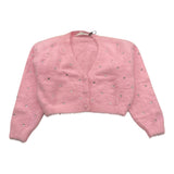 PHILOSOPHY cardigan tinta unita con brillantini Rosa per Bambina PFMA008 ROSA PHILOSOPHY 