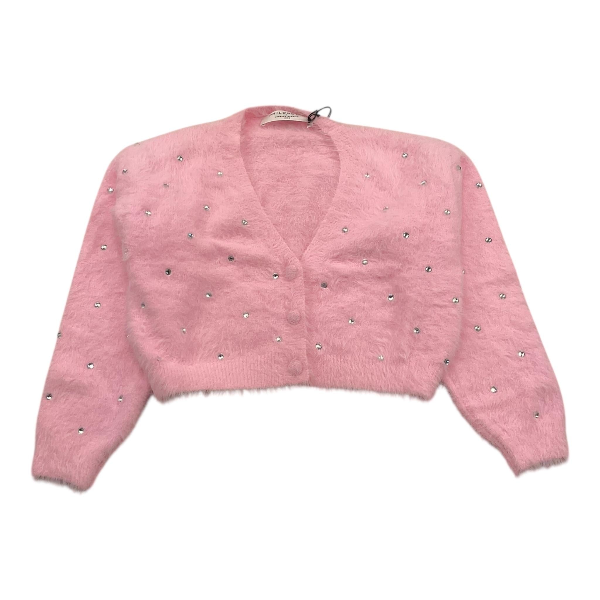 PHILOSOPHY cardigan tinta unita con brillantini Rosa per Bambina PFMA008 ROSA PHILOSOPHY 