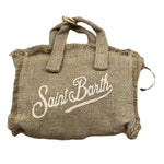 Saint Barth Ciondolo Mini Borsa Tinta Unita con Logo per Bambina KEYB004 BEIGE SAINT BARTH 