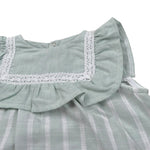 Babyvip Pagliaccetto Tinta Unita con Fantasia A Righe per Neonata T2825 VERDE BABYVIP 