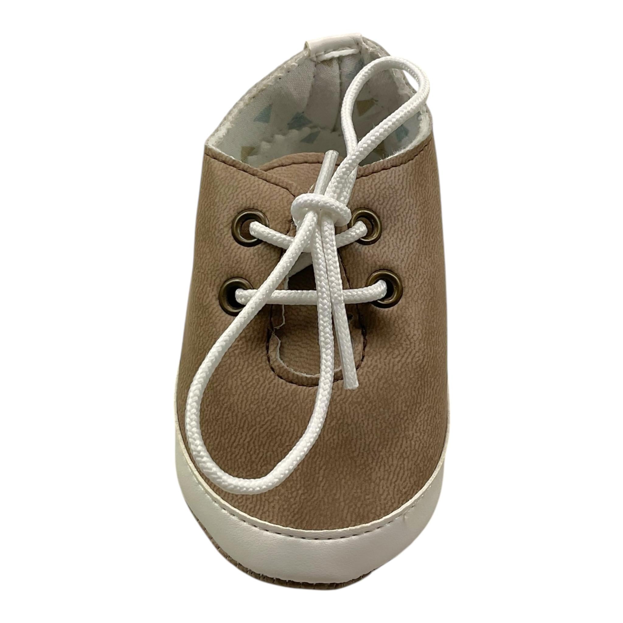 MARLU' polacchine tinta unita con lacci Sabbia per Neonato MU05472 SABBIA MARLU' 