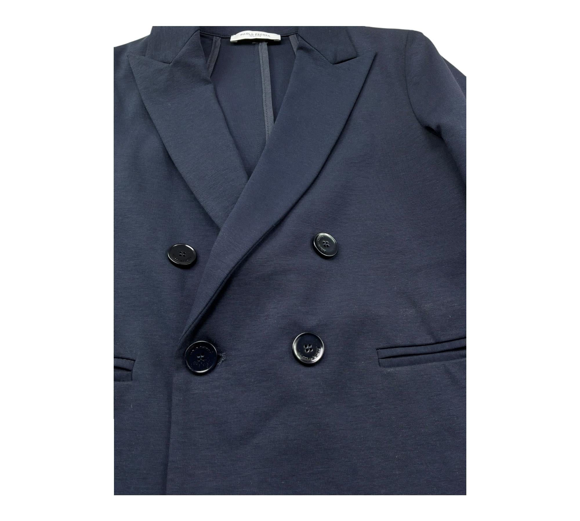 Paolo Pecora Giacca Tinta Unita Doppiopetto  per Bambino PP4198 BLU PAOLO PECORA 