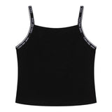 Calvin Klein Top Tinta Unita A Bretelline Nero per Bambina
