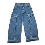 Please Jeans Tinta Unita Modello Cargo per Bambina PH26012G72 BLU PLEASE 