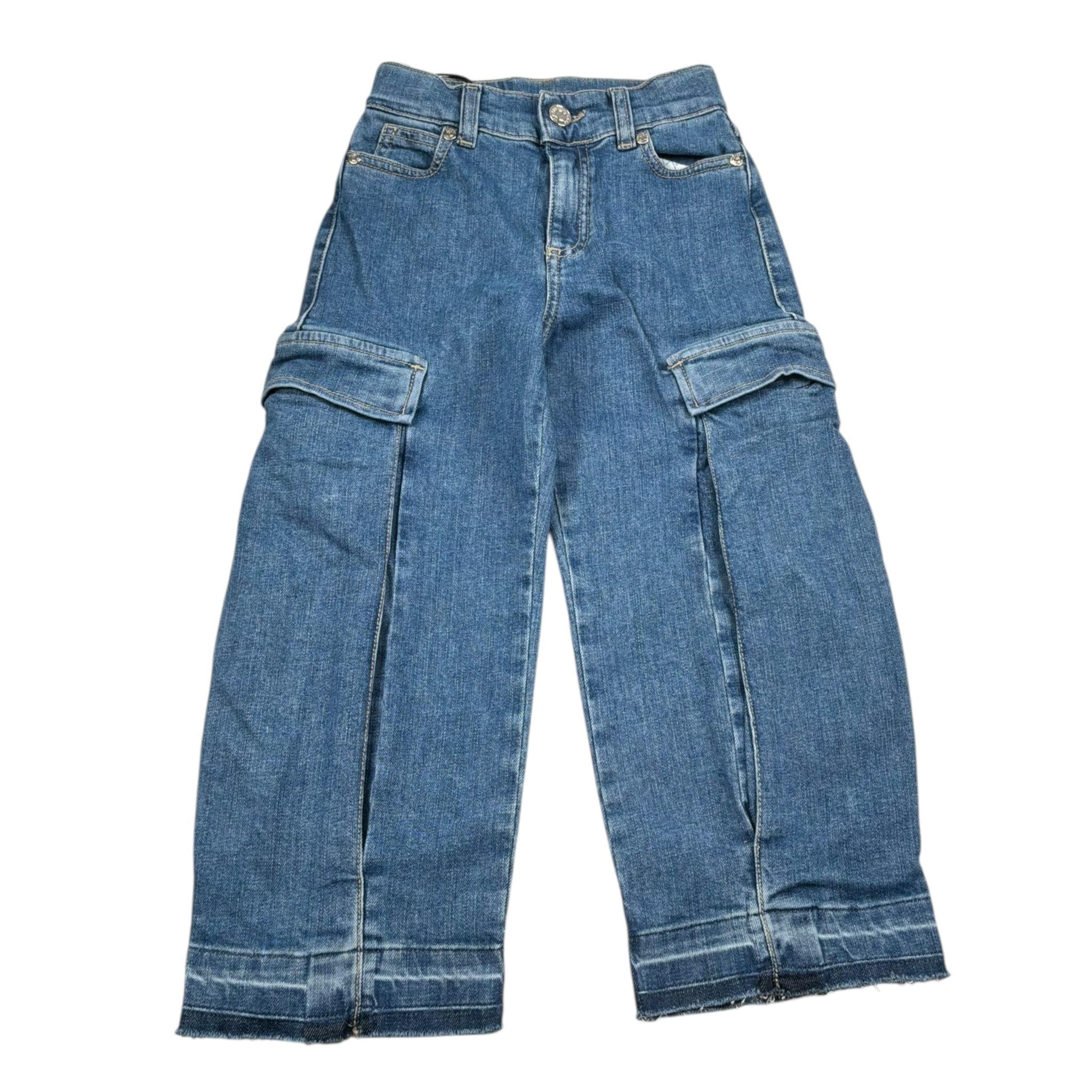 Please Jeans Tinta Unita Modello Cargo per Bambina PH26012G72 BLU PLEASE 