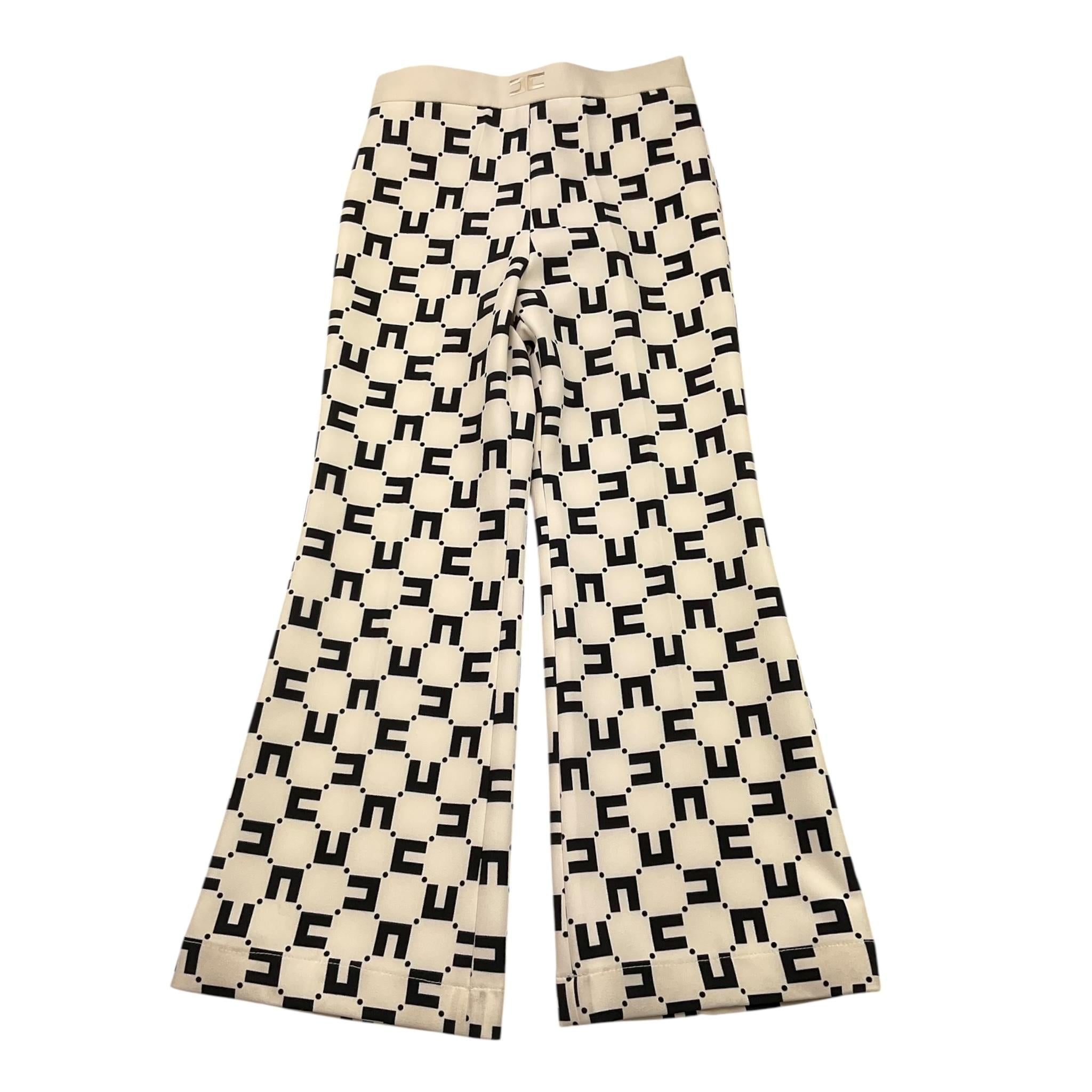 Elisabetta Franchi Pantalone Tinta Unita Logato Bicolore per Bambina EGPA060 PANNA ELISABETTA FRANCHI 