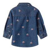 Minibanda Camicia Manica Lunga Tinta Unita con Stampa Orsi per Neonato 3B659 BLU MINIBANDA 