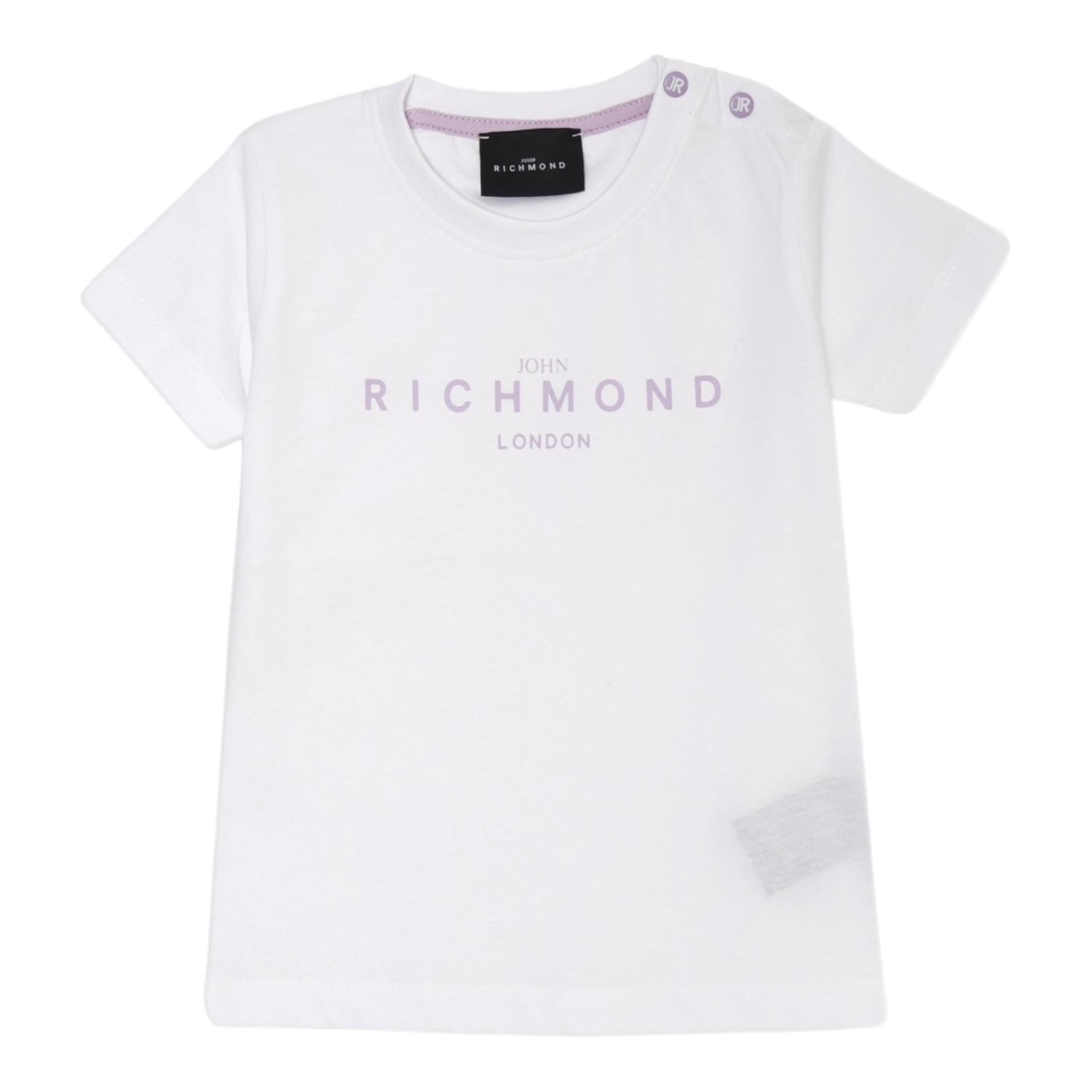 John Richmond T-Shirt Girocollo tinta unita con Stampa Bianco per Neonata RIP25002TSS BIANCO JOHN RICHMOND 