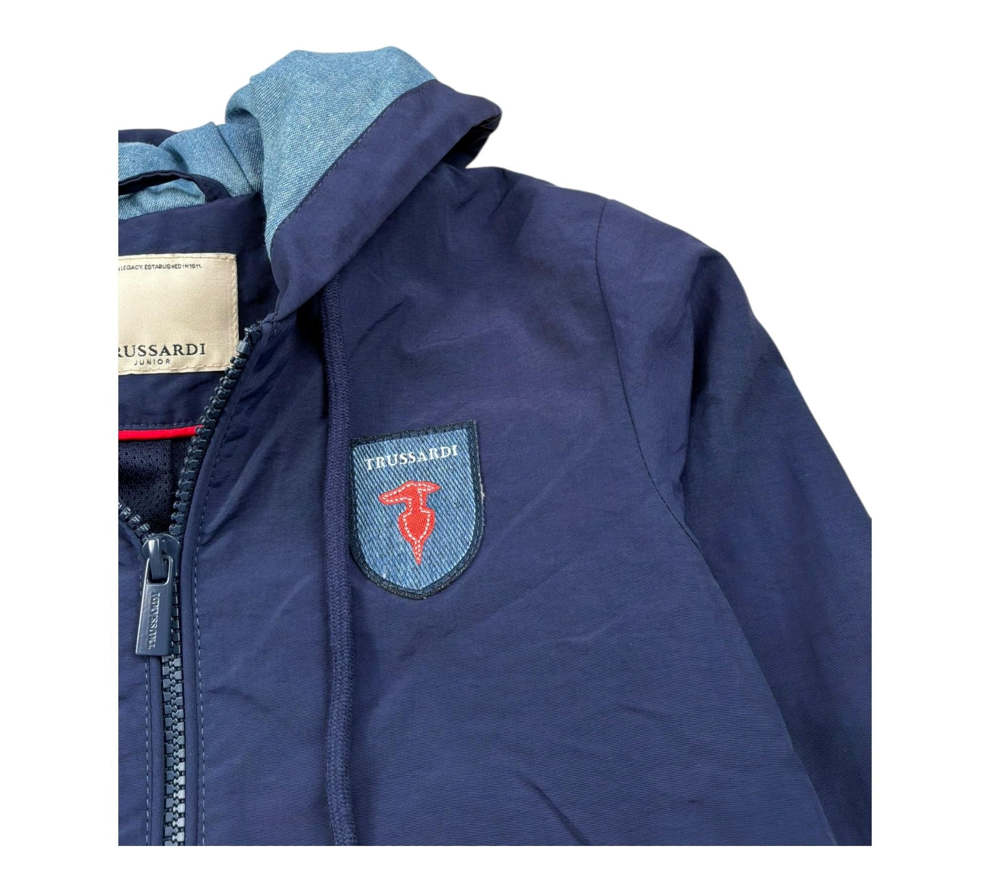 Trussardi Giubbino Tinta Unita con Cappuccio per Bambino TBP26024GB BLU TRUSSARDI 