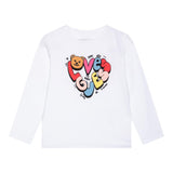 GUESS shirt girocollo tinta unita con stampa in contrasto  Bianco per Neonata A4YI01K6YWA BIANCO GUESS 