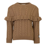 DOU DOU maglia tinta unita con balze Marrone per Bambina DV9A20X MARRONE DOU DOU 