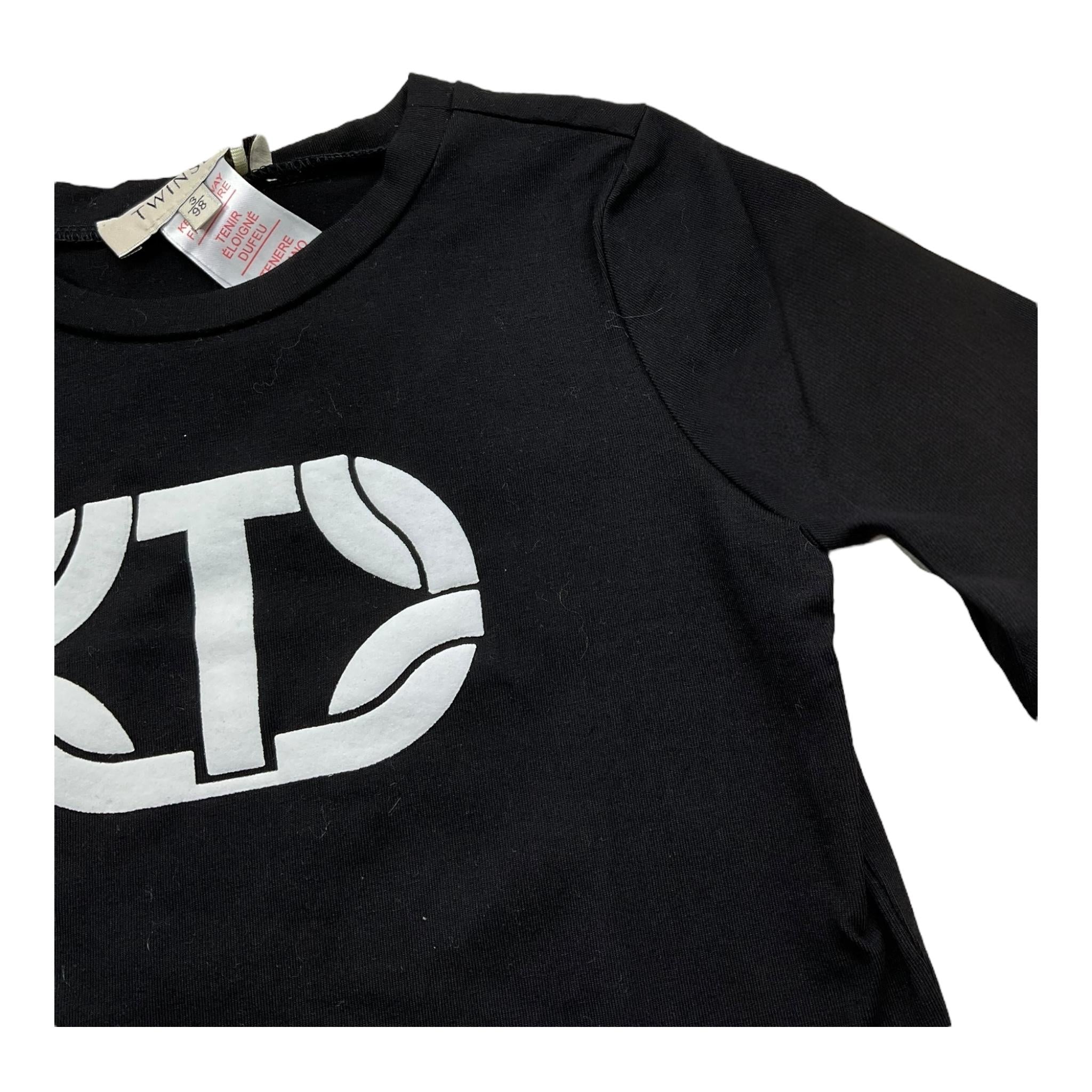 TWINSET shirt girocollo tinta unita con stampa Nero per Neonata 242GJ2032NXXXX NERO TWINSET 