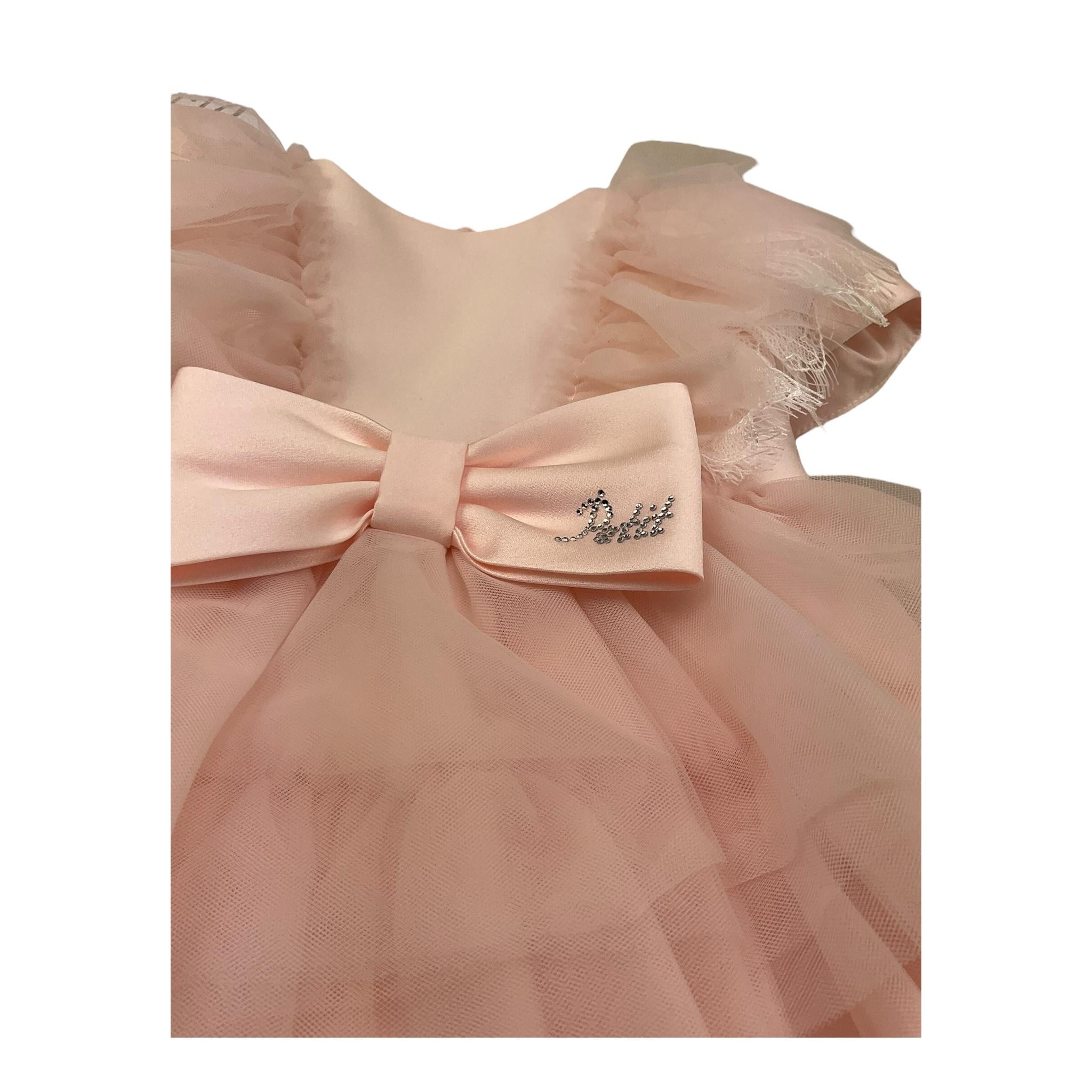 Petit Abito Cerimonia Tinta Unita Mezza Manica per Neonata 2015432 ROSA PETIT 