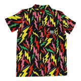Propaganda Camicia Mezza Manica Tinta Unita Con Stampa Fantasia Fulmini Nero Per Bambino