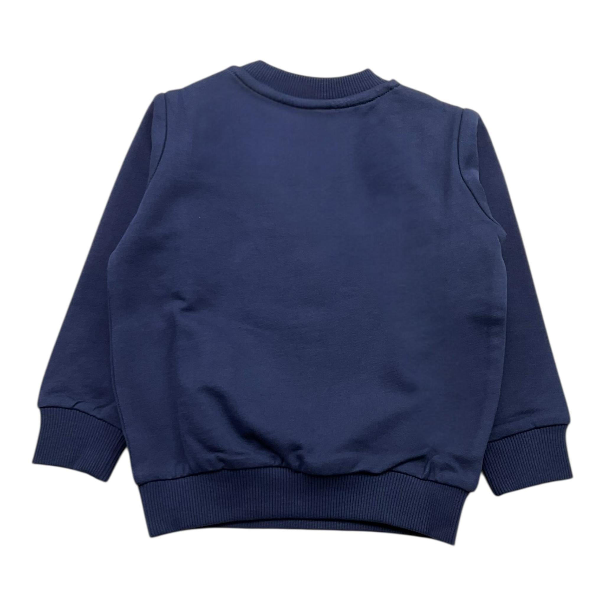 MOSCHINO felpa chiusa girocollo tinta unita con stampa Blu per Neonato MUF05JX BLU MOSCHINO 