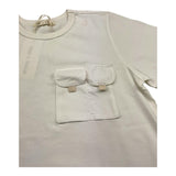 Zhoe & Tobiah T-Shirt Girocollo Tinta Unita con Taschino per Bambino BSE12M PANNA ZHOE & TOBIAH 