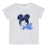 Liu Jo T-Shirt Tinta Unita Girocollo con Stampa per Neonata KA5039NXXX BIANCO LIU JO 