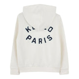 Kenzo Felpa con Zip E Cappuccio Tinta Unita con Logo per Bambino K61176 PANNA KENZO 