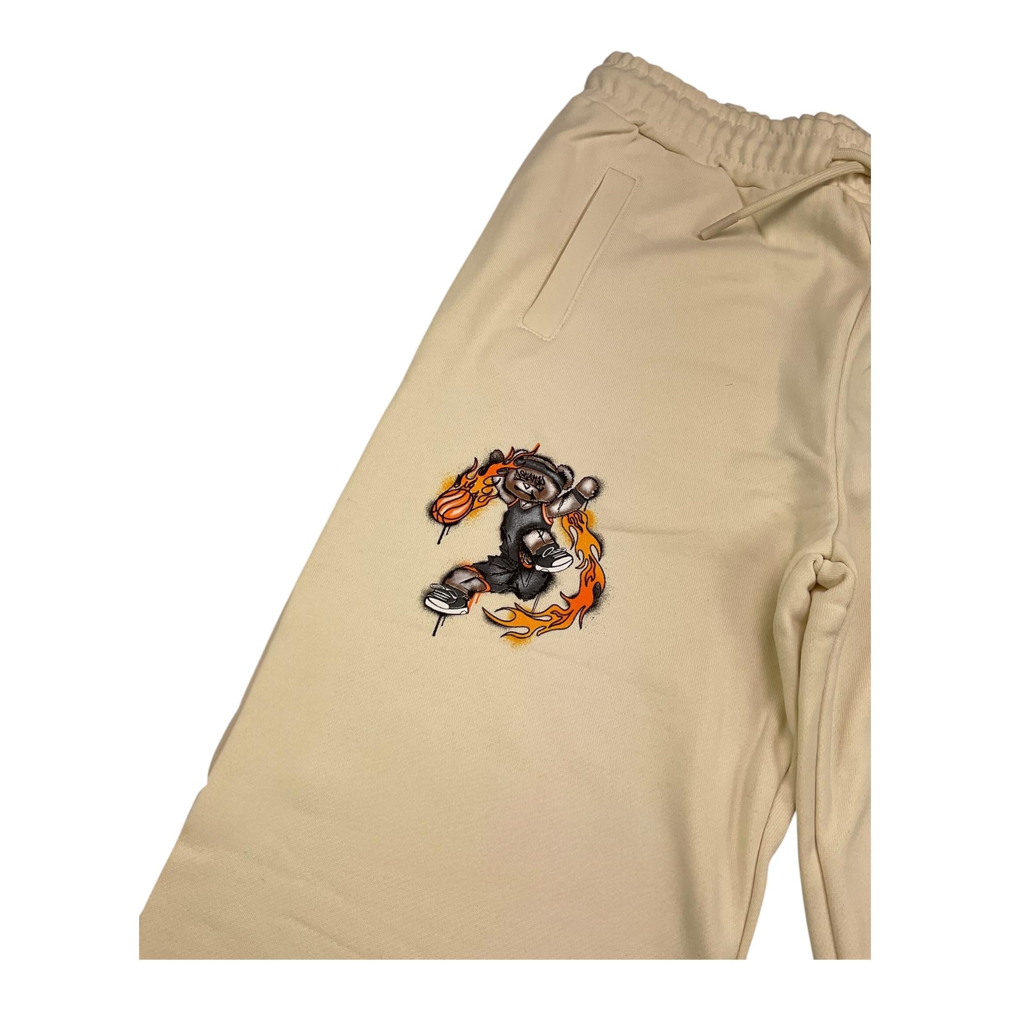 DISCLAIMER pantalone tinta unita modello tuta con stampa Panna per Bambino 24IDK58263X PANNA DISCLAIMER 