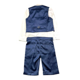 Damper Dan Completo 3Pz Gilet-Camicia-Bermuda Blu Per Bambino