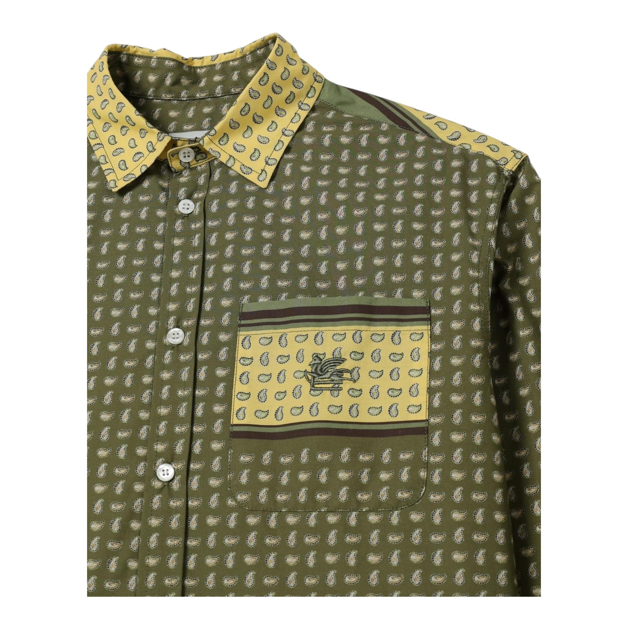 Etro Camicia Tinta Unita con Stampa per Bambino GW5P00 VERDE ETRO 