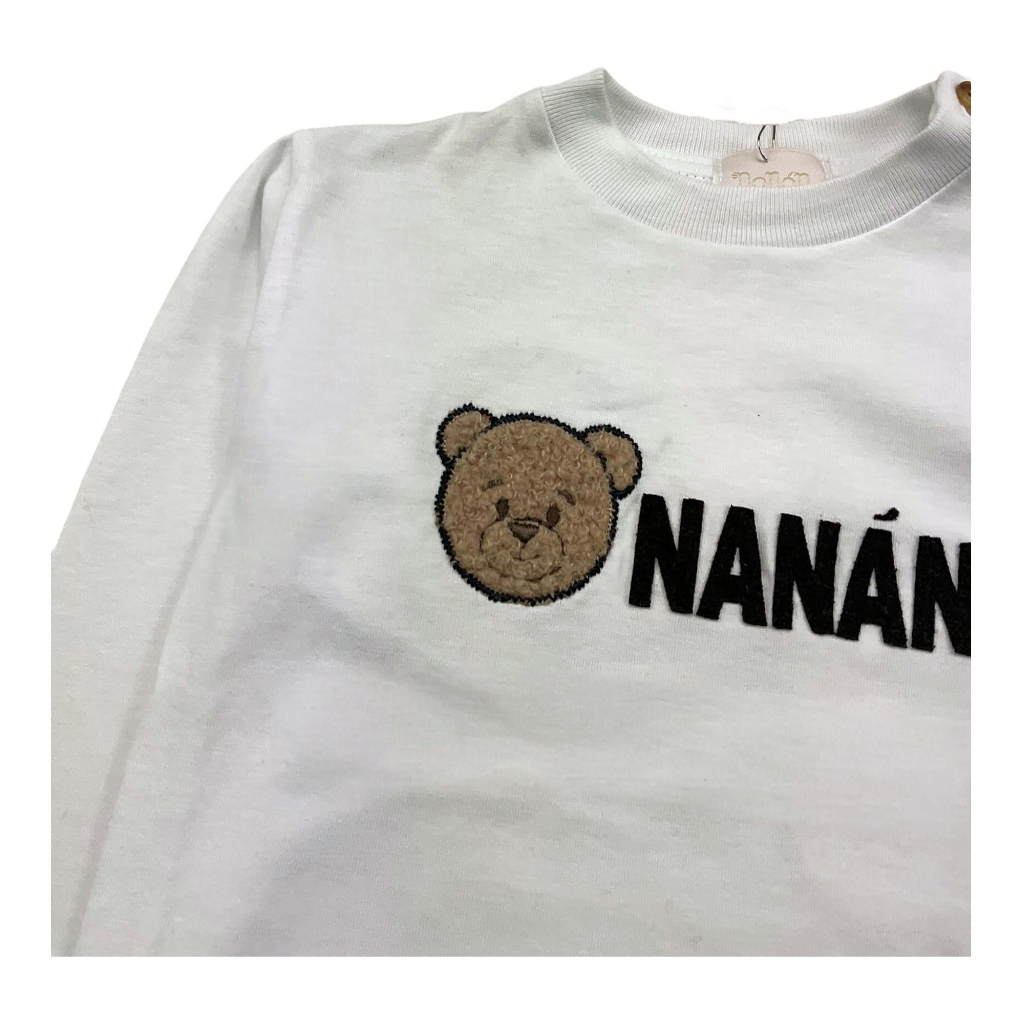 NANAN shirt gircollo tinta unita con stampa logo Bianco per Neonato I2423712B BIANCO NANAN 
