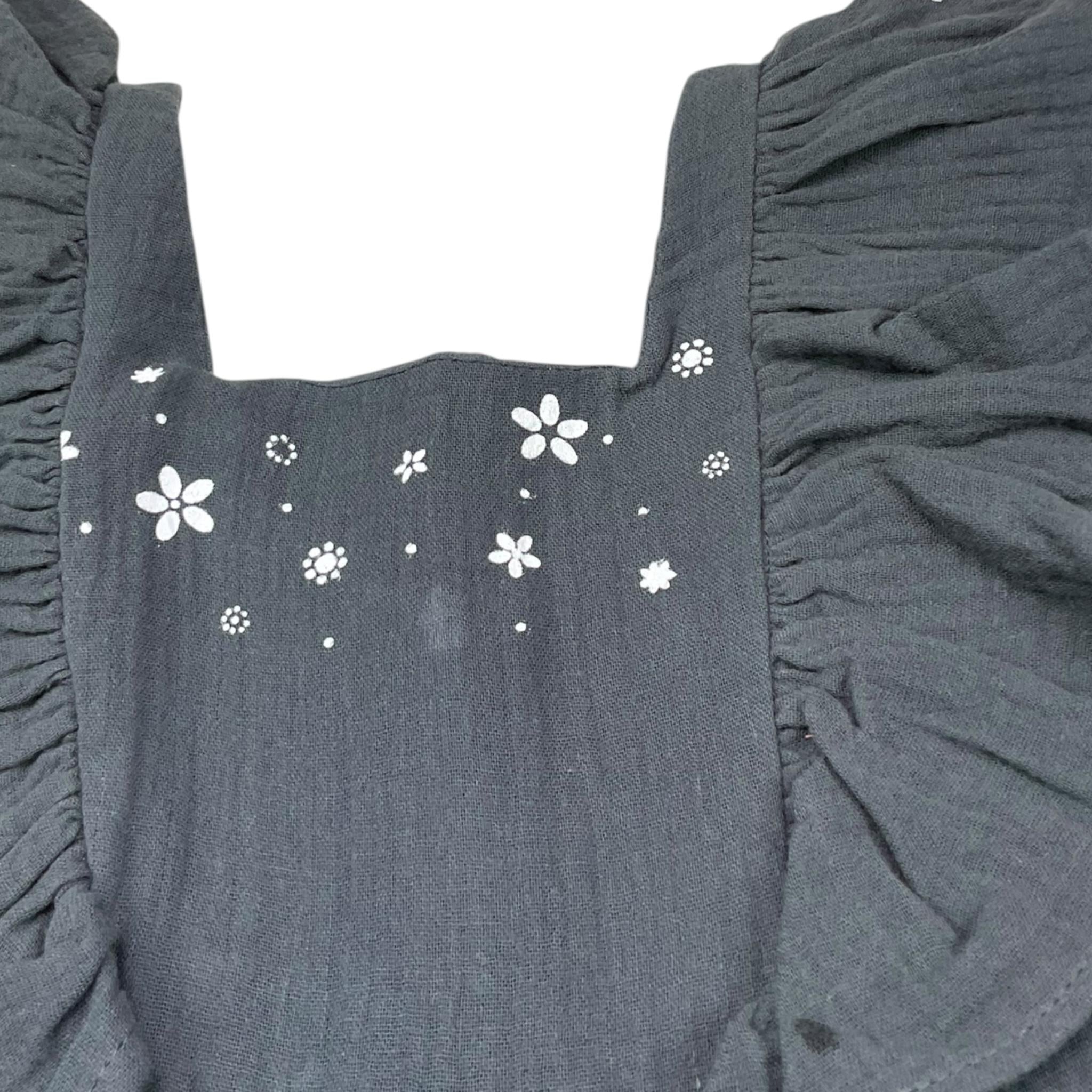 Petit Indi Tuta Tinta Unita con Stampa per Bambina SS25BK5026 GRIGIO PETIT INDI 