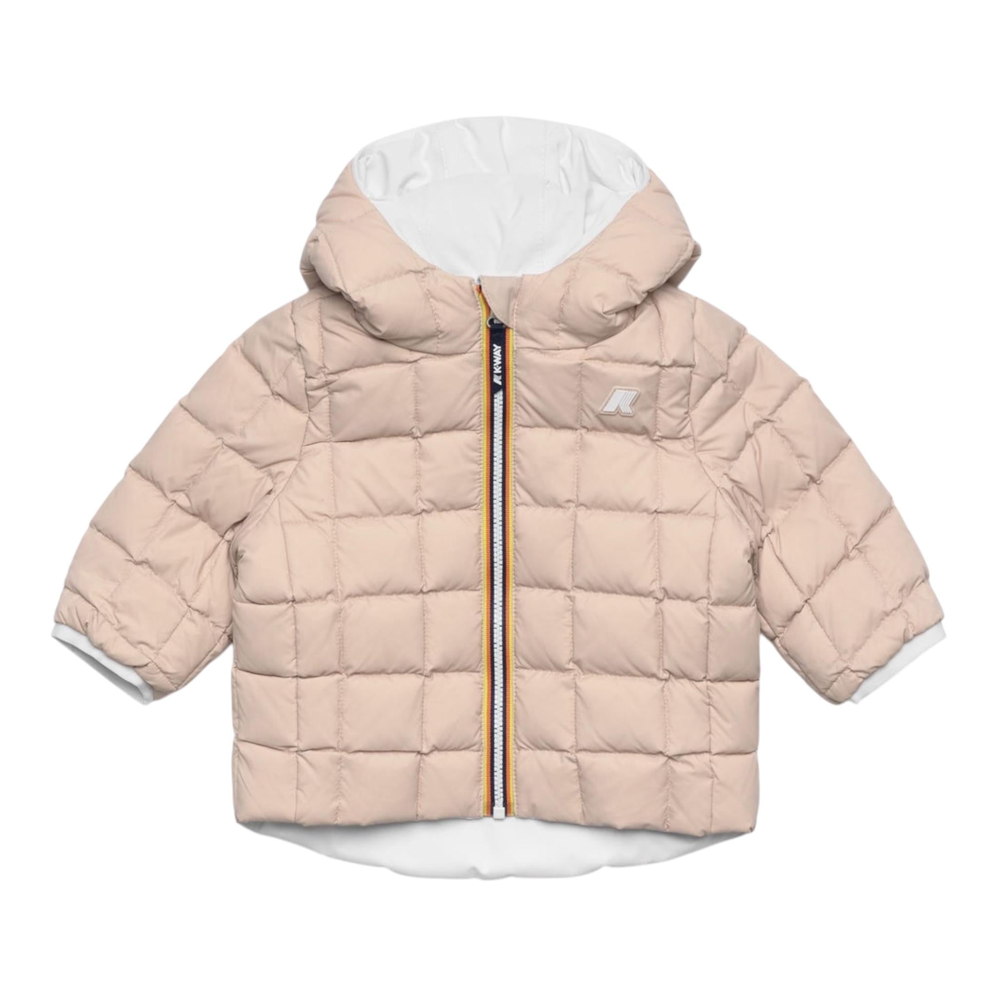 K-WAY giubbino reversibile con zip e cappuccio bicolore Bianco/beige per Neonata K7132PW BIANCO/BEIGE K-WAY 