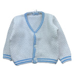 Manuel & Frank Cardigan Tinta Unita con Profili In Contrasto per Neonato DJEJ BIANCO MANUEL & FRANK 