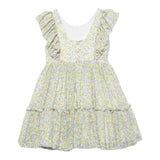 Abel & Lula Abito Tinta Unita con Fantasia Fiori per Bambina 5046 BIANCO ABEL & LULA 