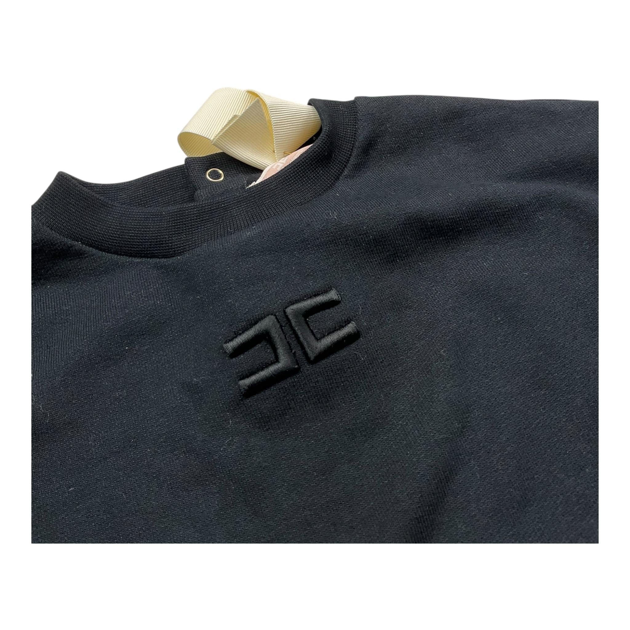 ELISABETTA FRANCHI felpa girocollo tinta unita con applicazioni fiocchi Nero per Neonata EGFE049N NERO ELISABETTA FRANCHI 