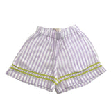 Ilfarobimbi Short Bicolore con Fantasia A Righe per Bambina IFB50374 BIANCO/LILLA ILFAROBIMBI 