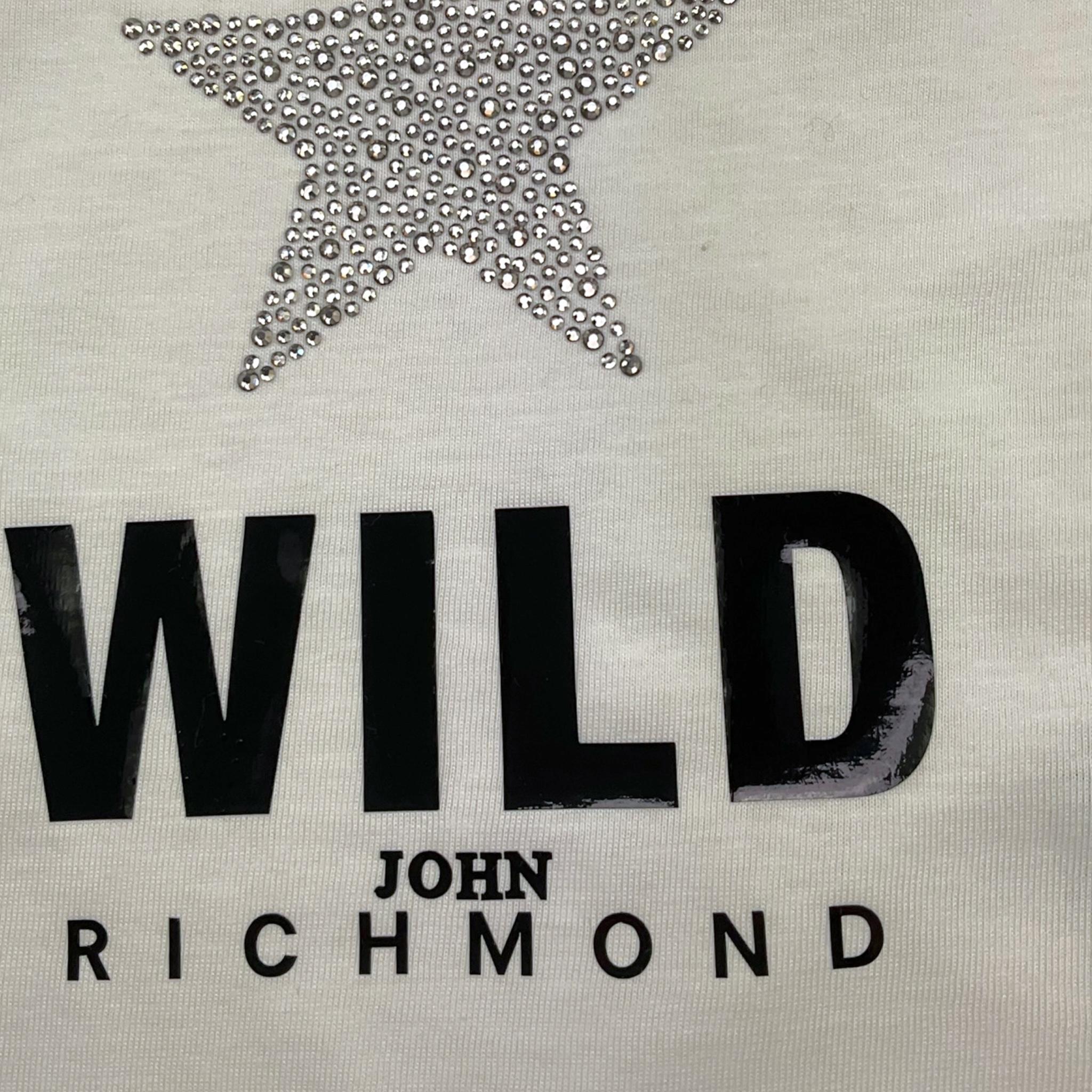 JOHN RICHMOND shirt modello crop tinta unita con stampa in contrasto Bianco per Bambina RGA24012TSX BIANCO JOHN RICHMOND 