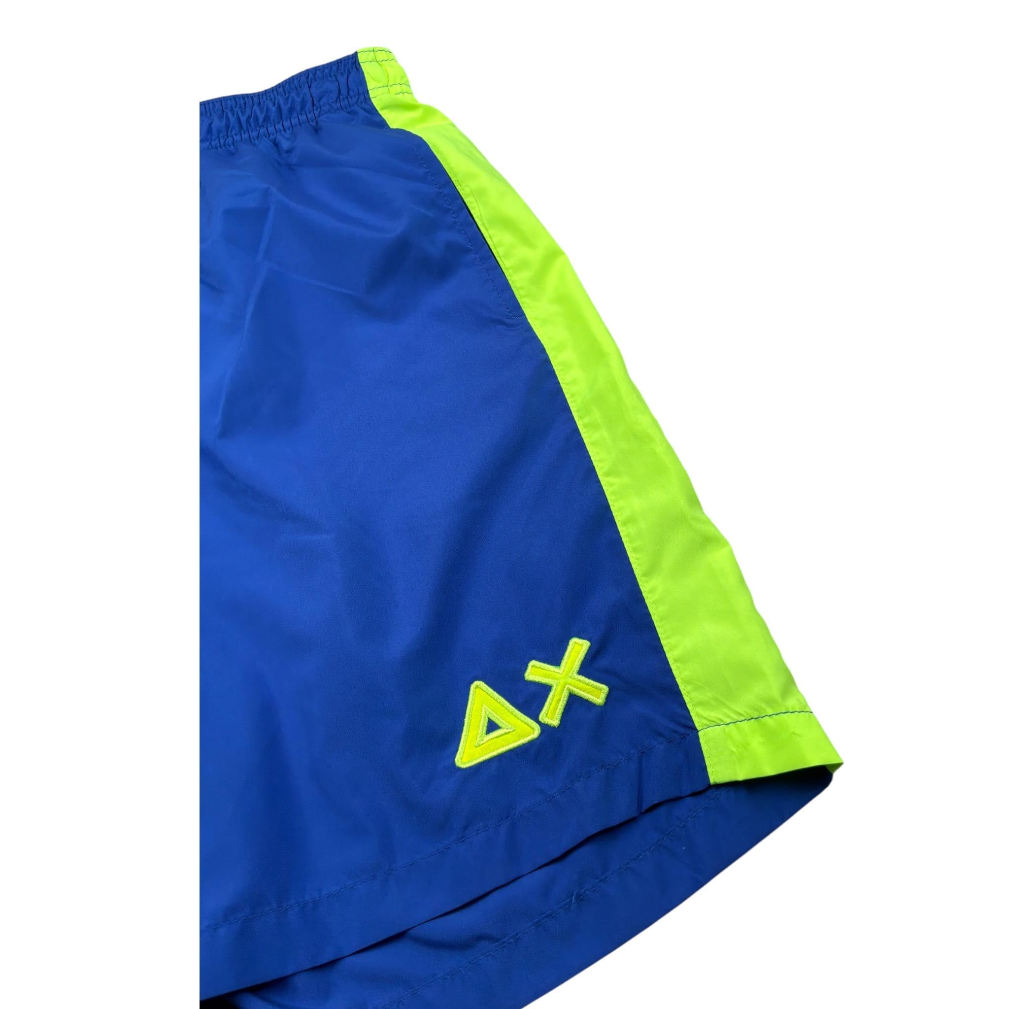 Sun68 Costume tinta unita con Profili In Contrasto Blu per Bambino H34310 BLU SUN68 