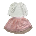 MOSCHINO completo 2pz bicolore shirt-gonna Bianco/rosa per Neonata MDK03A BIANCO/ROSA MOSCHINO 